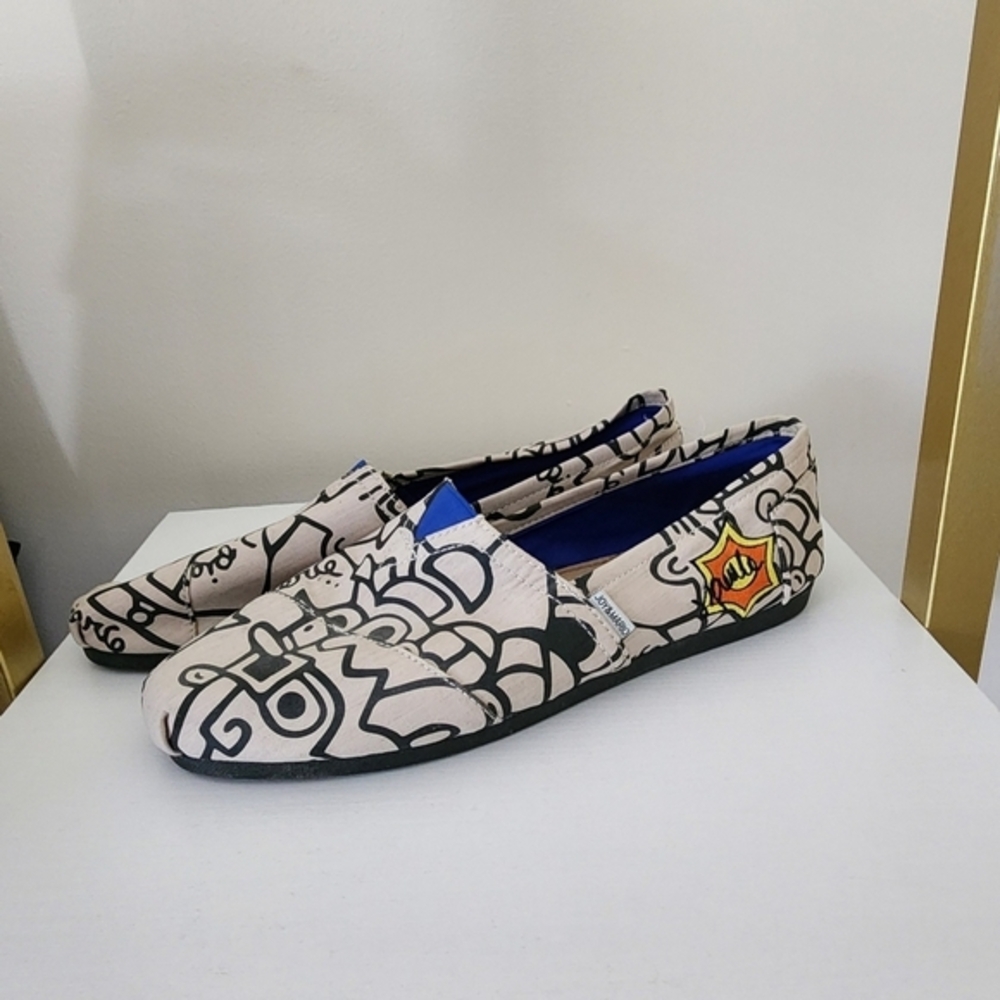 Joy & Mario J. Pierce Flat Slip On Shoe Women 10 Wide Artsy Whimsigoth‎ Festival